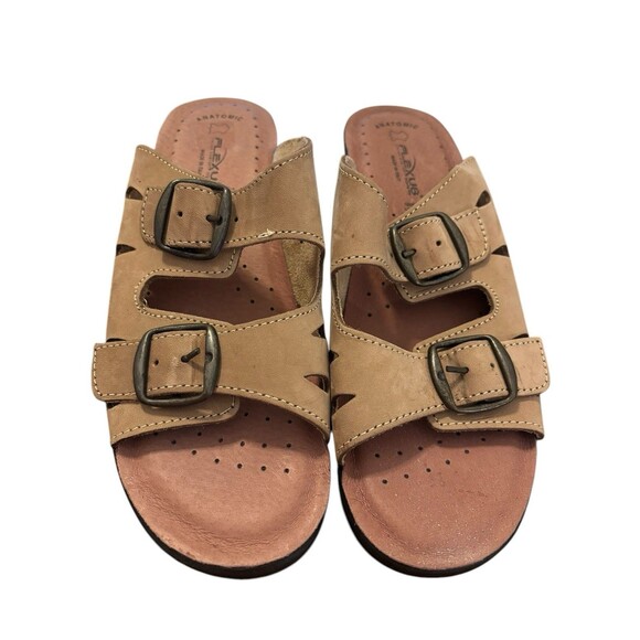 Flexus by Spring Step Women's Size 40‎ (9.5) Leather Slip On Sandals ITALY - Picture 1 of 16